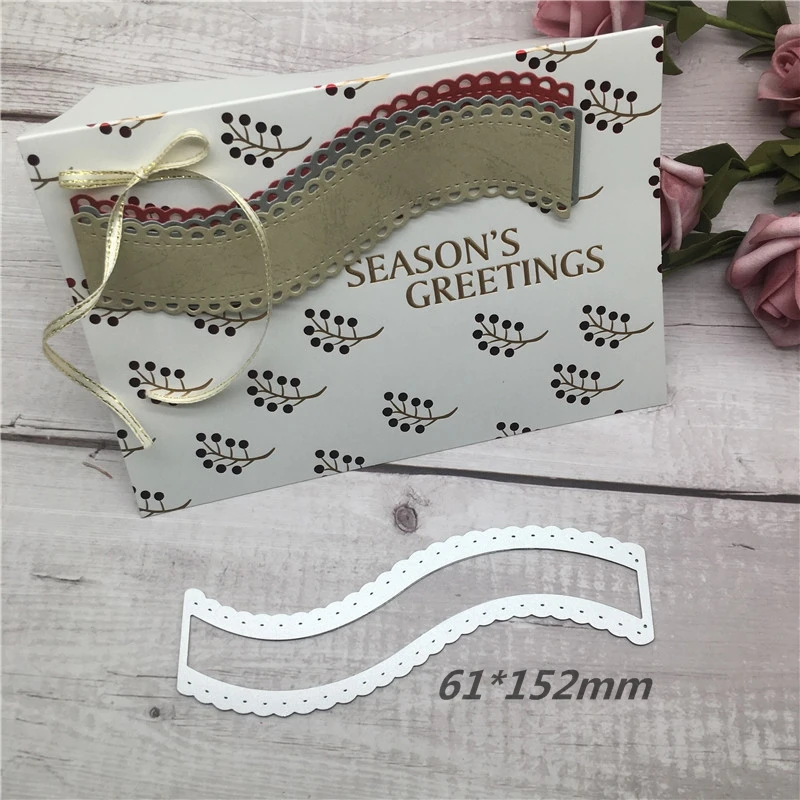 

Lace irregular shape Cutting Die Metal Cutting Die for Scrapbooking Wedding Metal Cutting Dies Wedding Scrapbooking New 61*152mm