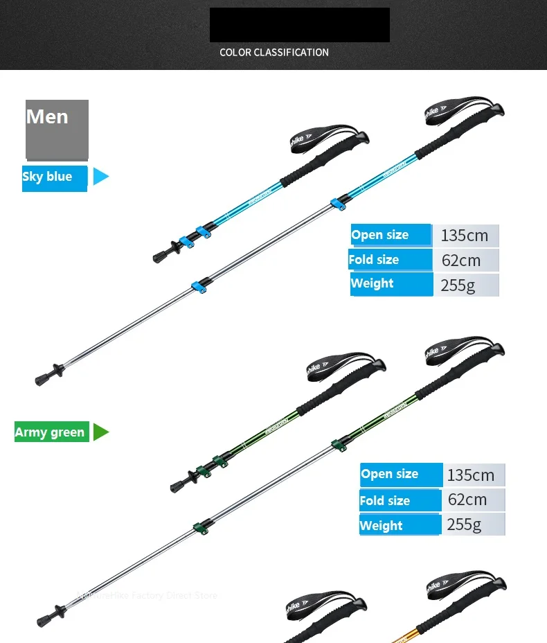 Naturehike альпенштоки из алюминиевого сплава сверхлегкие походные складные палки для походов походные палки Семейные альпенштоки для мужчин