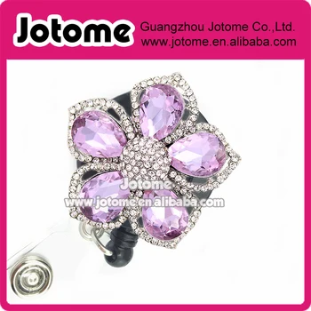 

Purple flower button retractable badge reel,Medical badge,RN badge,Brooch lanyard,Cute badge reel,ID Holder,Medical jewelry