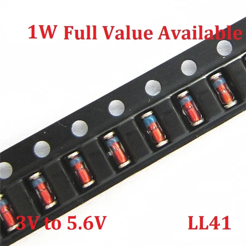 

50PCS 1W Zener diode ZM4727A 3V/ ZM4728A 3.3V/ ZM4729A/3.6V ZM4730A/3.9V ZM4731A/4.3V ZM4732A/4.7V ZM4733A/5.1V ZM4734A/5.6V