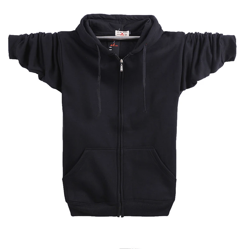 

Zuolunouba 2018 New Brand Fantasy Down Street Fashion Solid Hoodie Men's Sweatshirt Zip Cardigan 90% Cotton Fleece Plus Size