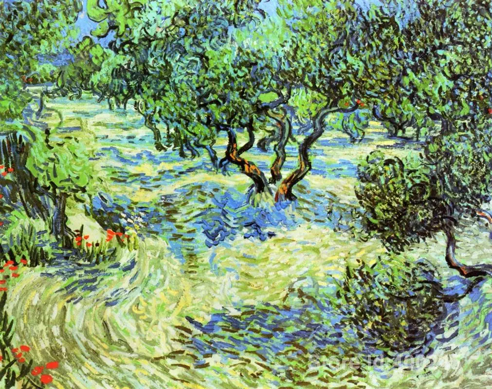 modern art oil paintings Olive Grove Bright Blue Sky Vincent Van Gogh Reproduction canvas Hand painted High quality modern art oil paintings Olive Grove Bright Blue Sky Vincent Van Gogh Reproduction canvas Hand painted High quality