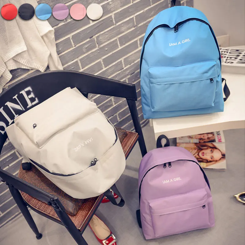 

Fashion Women Letters Embroidery Canvas Backpack School Student Teenage Girl Backpacks Traveling Rucksack Popular