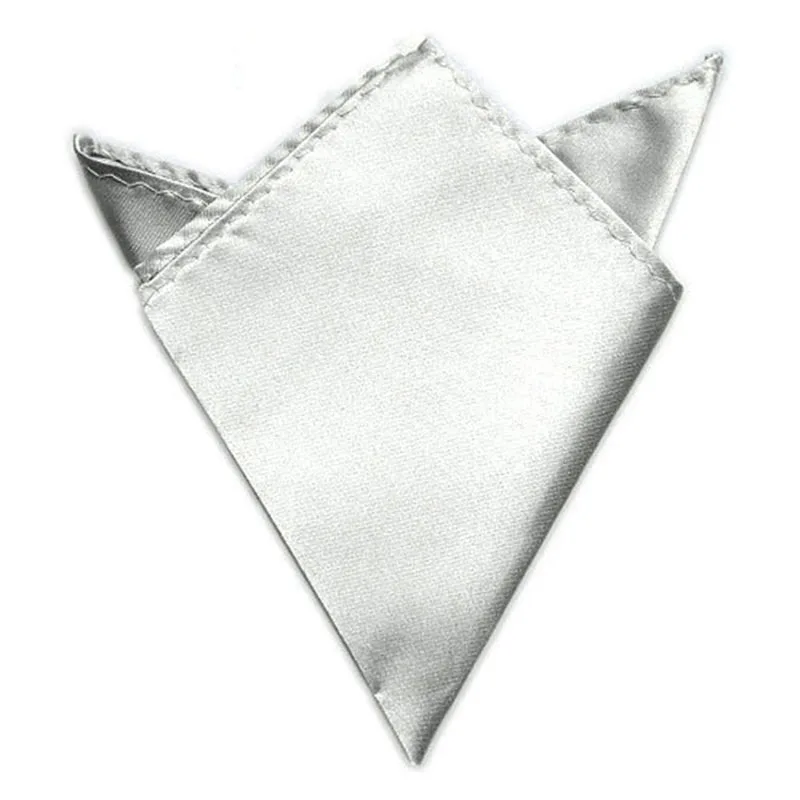 silver color Распродажа мужские атласные однотонные простые костюмы Свадебный квадратный Карманный вечерние платок повязка на голову шейный шарф браслет полотенце - Цвет: silver color