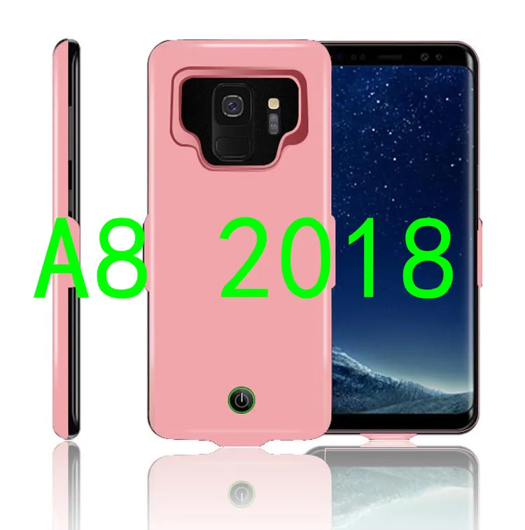 Чехол для зарядки аккумулятора для samsung Galaxy S8, S9 Plus, Note 9, A8 Plus,, чехол для зарядного устройства, запасная упаковка, внешний аккумулятор, чехол, Capa - Цвет: A8 2018-Pink