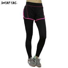 Штаны для йоги в Корейском стиле, Ложные две весенние и осенние женские спортивные штаны, сухие штаны для бега из лайкры, штаны для фитнеса, Nine DL 25