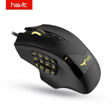 Проводная геймерская мышь, программируемая мышь модель HAVIT HV-MS735 12000 DPI. Эргономичный дизайн. 19программируемых кнопок. Сенсор Pixart PMW 3360 и отклик 1 мс. Регулируемая подсветка