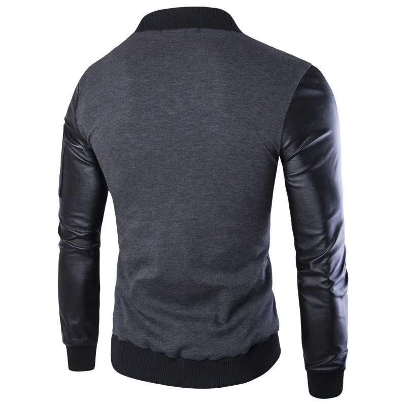 Мужская куртка бомбер из ПУ кожи с воротником стойкой|jacket men|men jacketjacket jacket |