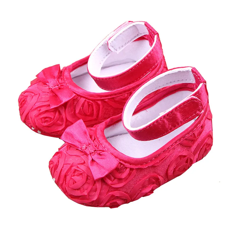 

1 Pair Cute Bow Baby Girls Shoes Infant Rose Flower Cotton Shoes Toddler Walking Shoes
