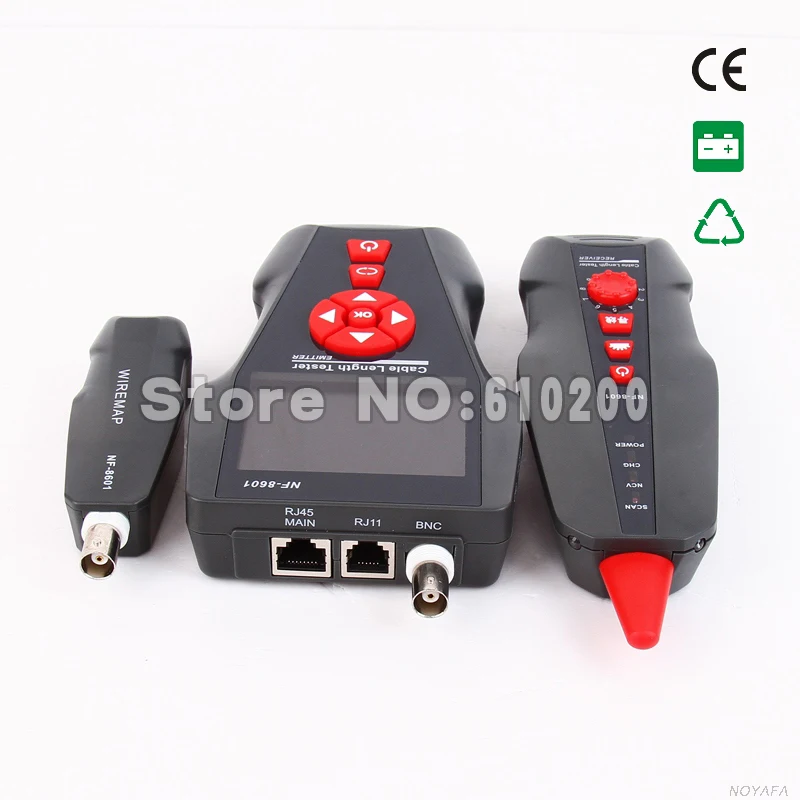 NOYAFA-NF-8601W тестер сетевого кабеля тестер LAN RJ11 RJ45 BNC STP/UTP 5E, 6E LAN Кабельный тестер для 8 шт. портов английская версия