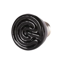Emitter Heat Lamp Bulb Black For Reptile Pet Brooder 110V/220VPet Heating Light Bulb E27 25W 50W 75W 100W Mini Infrared Ceramic