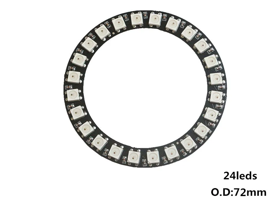 WS2812B Pixel RGB LED Ring 8 16 24 35 45 128 бит светодиодов WS2812 SK6812 5050 светодиодная кольцевая лампа