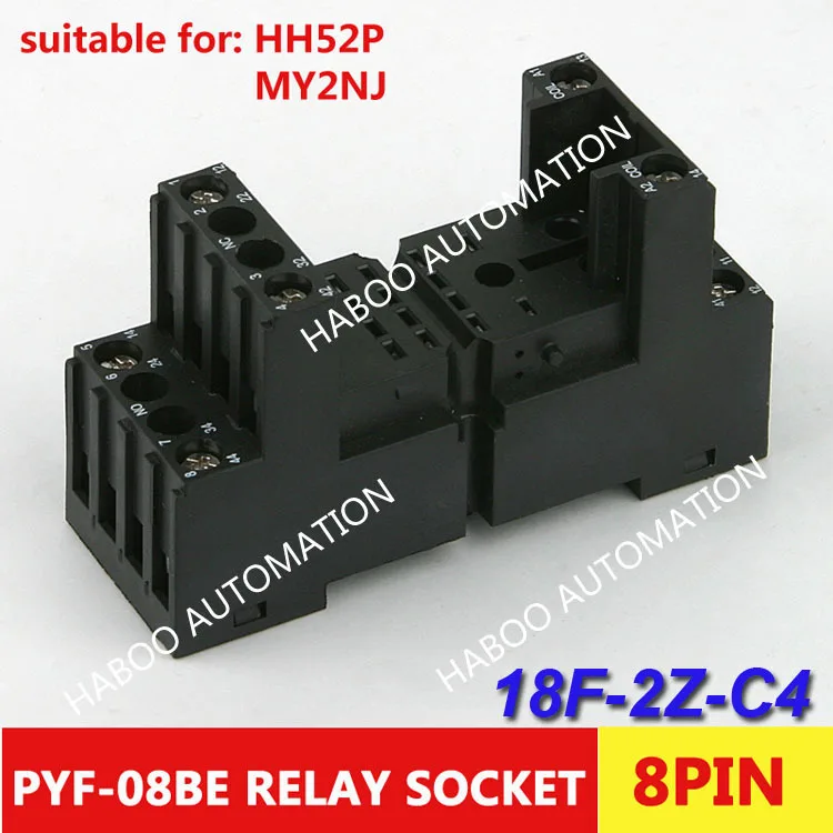 

10pcs/lot HABOO factory directly 8 pin relay socket 18F-2Z-C4 PYF-08BE KPY2mini switch power socket