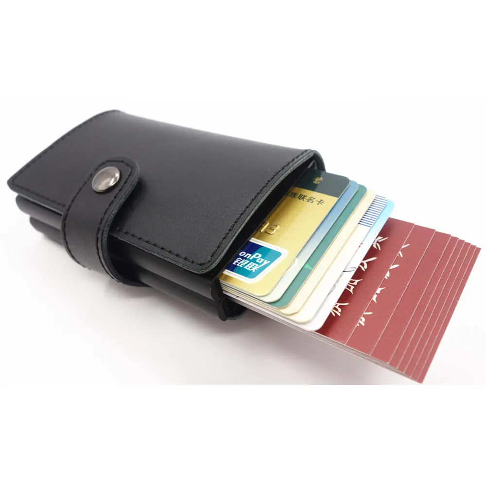 Новое поступление алюминиевый держатель для карт тонкий кожаный rfid кошелек