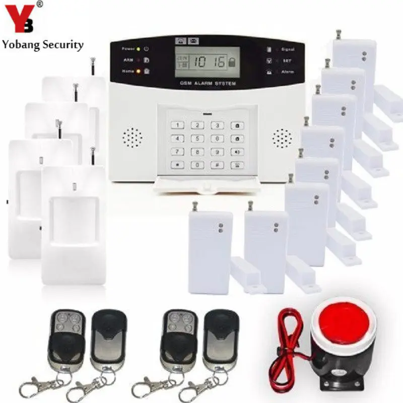 

YoBang Security LCD Screen Russian Spanish Ltalian Language Wireless Line GSM Home Security System Metal Remote Control Motion.