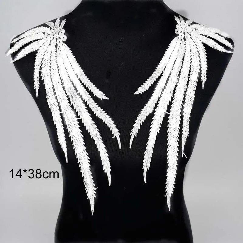 Black Embroidery Collar Venise Sequin Floral Embroidered Applique Lace Neckline Collar Garment Accessories 1Pc