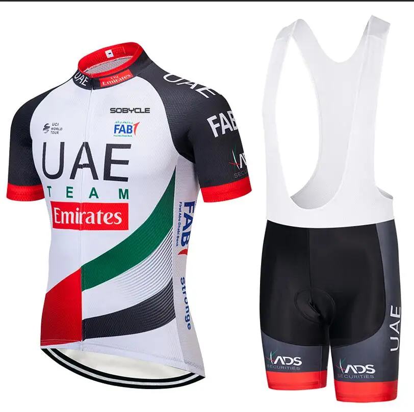 Тур Велоспорт полный набор ОАЭ велосипед Джерси дышащий для мужчин Ropa Ciclismo Велоспорт Джерси 9D велосипедные шорты и рукава теплые - Цвет: Бежевый