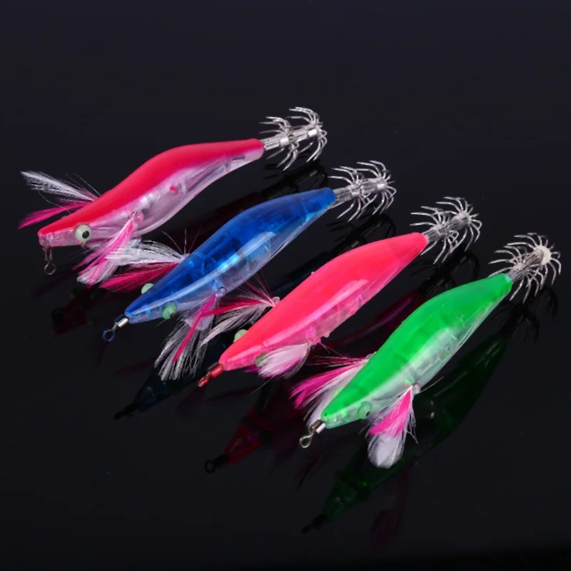 Buy 1pc/4pcs LED Light Fishing Lures Freshwater Squid