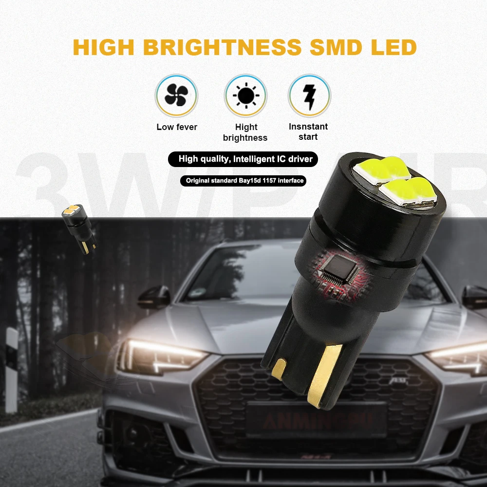 ANMINGPU T10 Led 10 шт. сигнальная лампа W5W Canbus 3030 SMD 168 194 для автоматического освещения