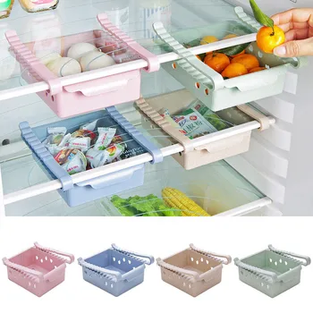 

Kitchen Refrigerator Drawer Storage Shelf Rack Fridge Freezer Shelf Holder Plate Layer Pull-out Drawer Organiser Space Saver F#1