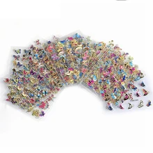 30 листов, 3D наклейки для ногтей, случайный цвет, черный/белый/синий/красный цвет, тематическая серия бабочек, стереоскопические наклейки для ногтей, украшения