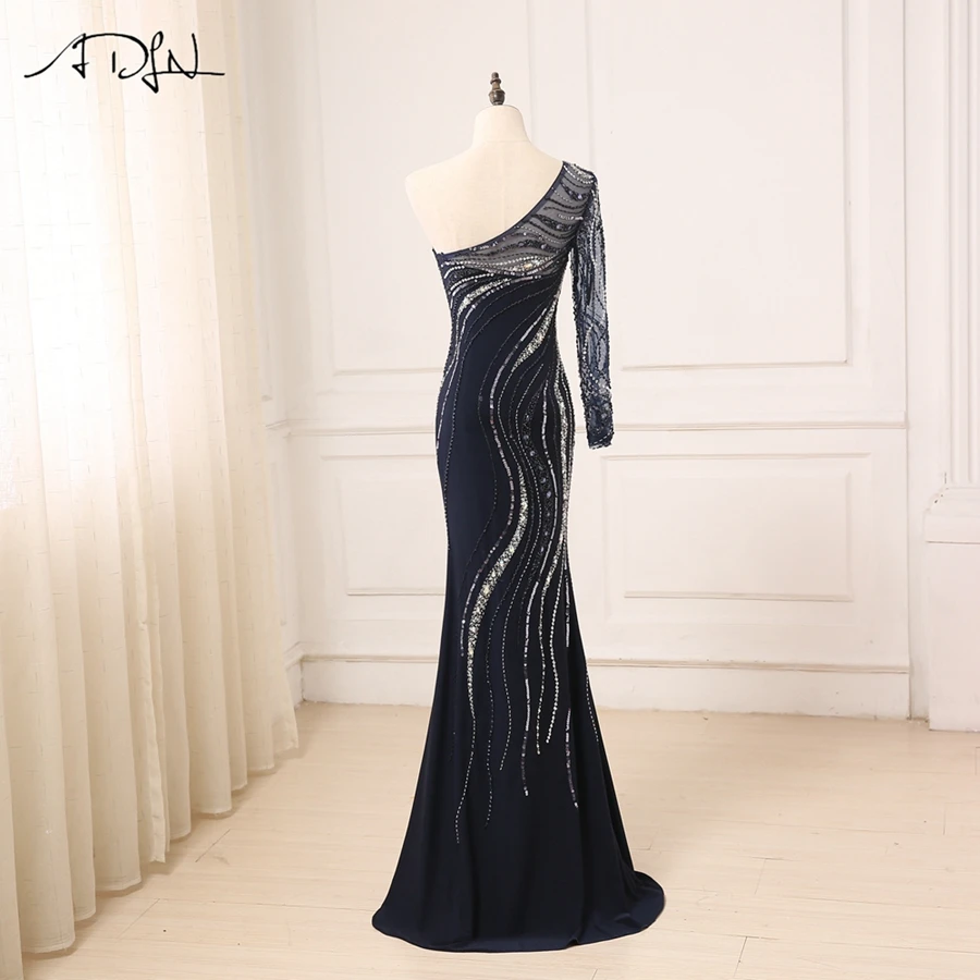 ADLN Evening Dress Long Sparkling New One-Shoulder Women Elegant Crystals Sequin Mermaid Maxi Evening Party Gown Dress