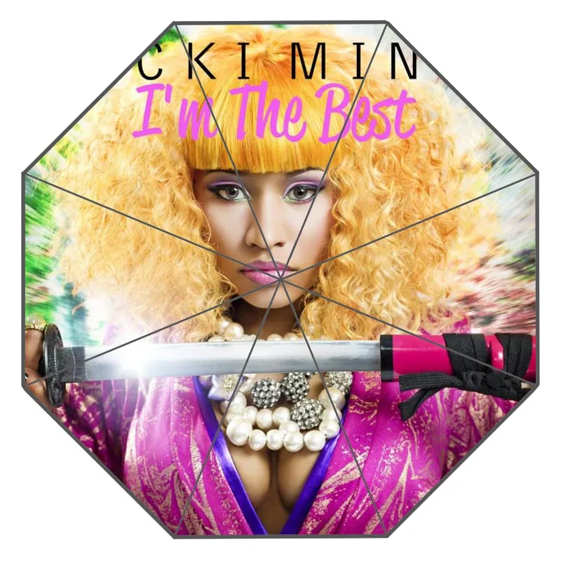 Custom Nicki Minaj Umbrella Rain Women Three Folding Customized Umbrella Female Rain Tools Unique Parasol Umbrella Custom Nicki Minaj Umbrella Rain Women Three Folding Customized Umbrella Female Rain Tools Unique Parasol Umbrella