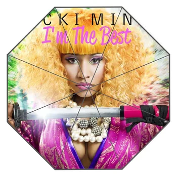 

Custom Nicki Minaj Umbrella Rain Women Three Folding Customized Umbrella Female Rain Tools Unique Parasol Umbrella