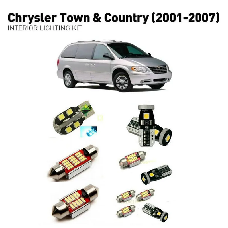 Светодиодные внутренние светильники для Chrysler town кантри 2001-2007 14 шт. светодиодные фонари для автомобилей комплект освещения автомобильные лампы Canbus