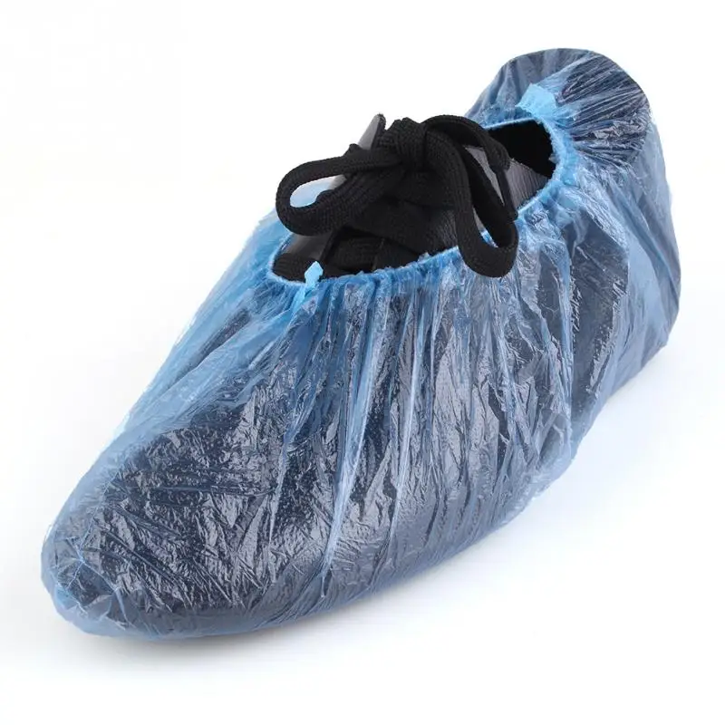 Горячие Новые непромокаемые водонепроницаемые чехлы для обуви одноразовые синие бахилы 100 шт для дома гостиничная компания