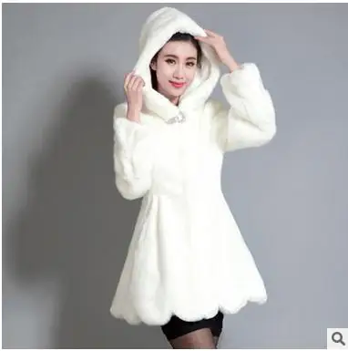 

Black/White Womens Long Hoodies Fur Coats Large Size Female Casual Faux Rabbit Fur Jackets Winter And Autumn Overcoats J1379