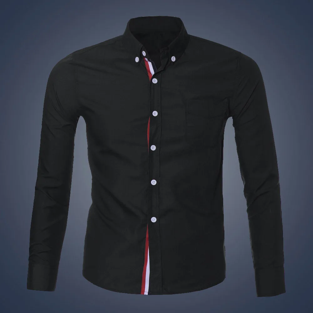 Feitong/Для мужчин s Повседневное Кнопка рубашка в клетку Chemise Homme Slim Fit с длинным