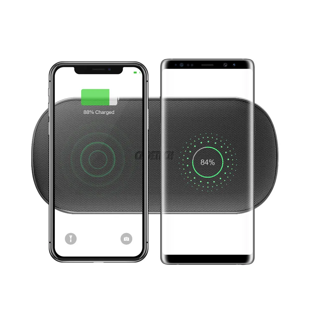 Cargador inalámbrico CHOETECH 5 Coil para iPhone X XS Max 8 Plus doble almohadilla de carga rápida