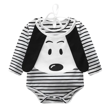 

Spring Autumn Newborn Baby Jumpsuits Pullover O Neck Rompers Stripe Jumpsuit With Bibs Newborn Clothes Long Sleeve Jumpsuit Fo