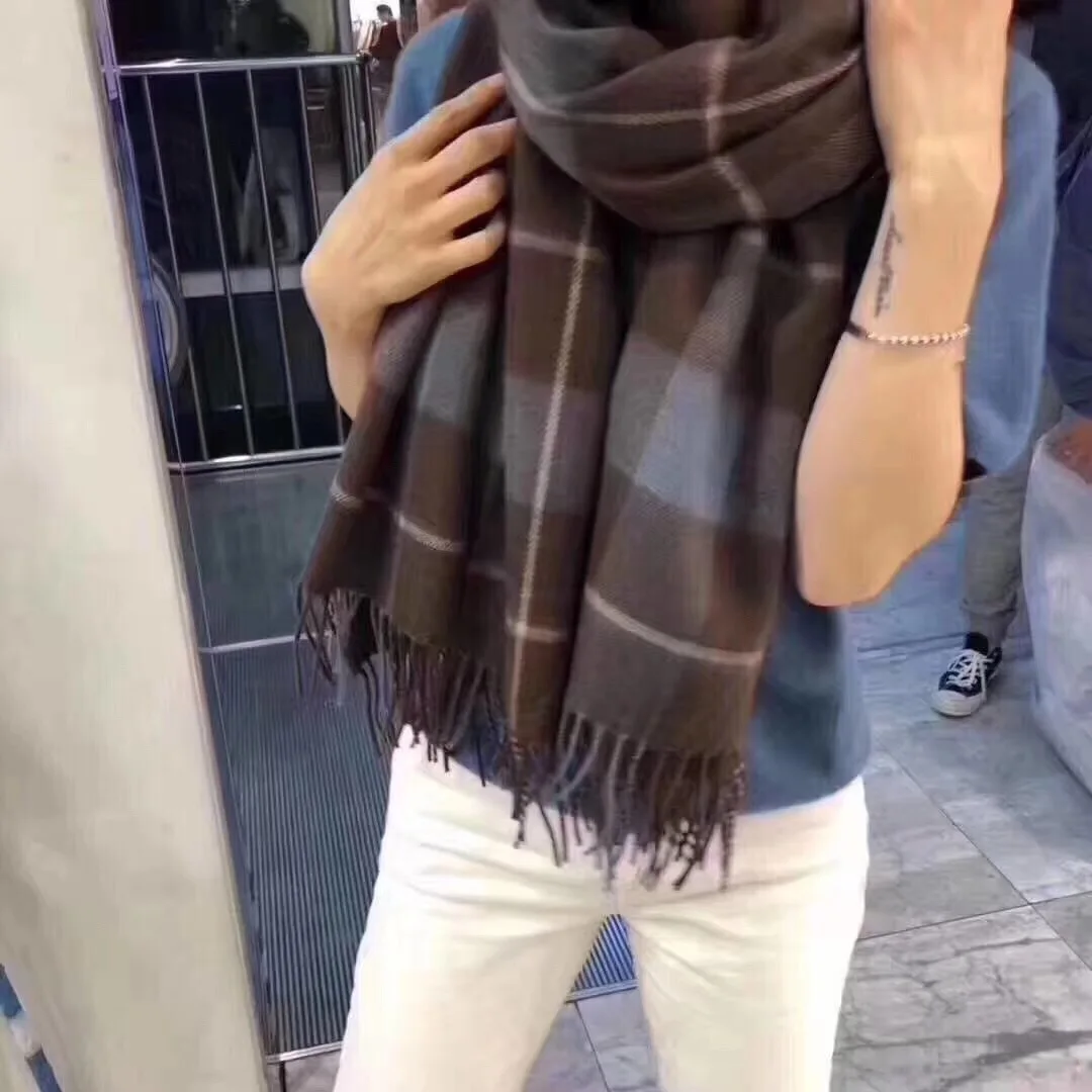 Female Autumn & winter new wild plaid tassel large scarf bib thick warm shawl scarves