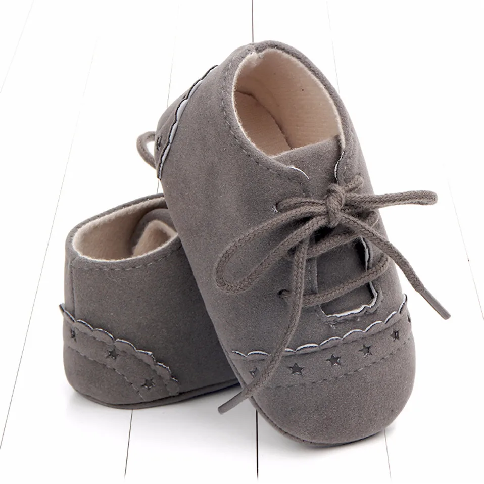 Горячие Новорожденный ребенок Впервые Обувь для прогулок для девочек и мальчиков Мягкая нубук Prewalker противоскользящая обувь мокасины, обувь для малышей