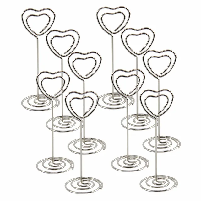 nosii 10pcs set heart shape place card holder photo memo clip table