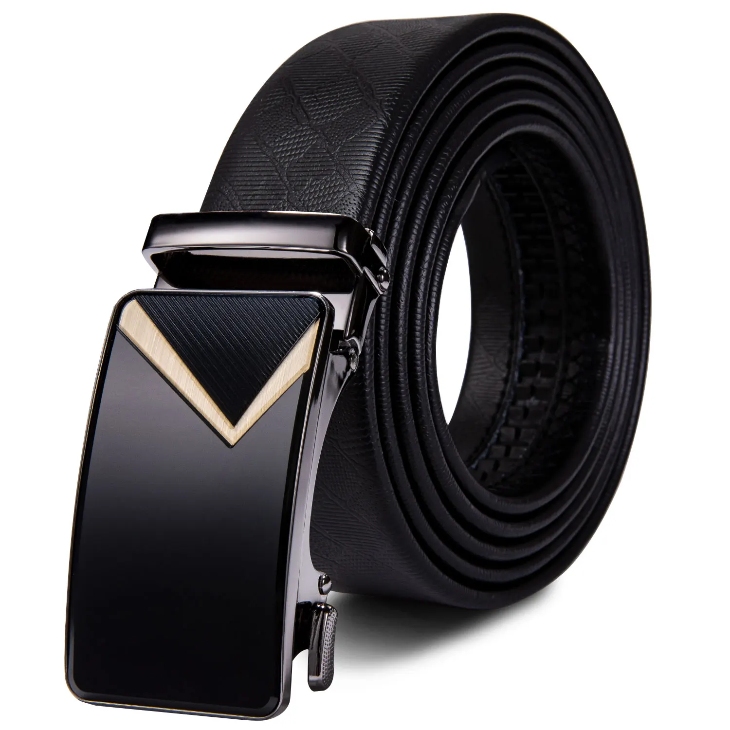 Hi-Tie, деловой дизайнерский мужской ремень из натуральной кожи, автоматическая пряжка, черный ремень, длина 160 см, широкие мужские шармы для брюк