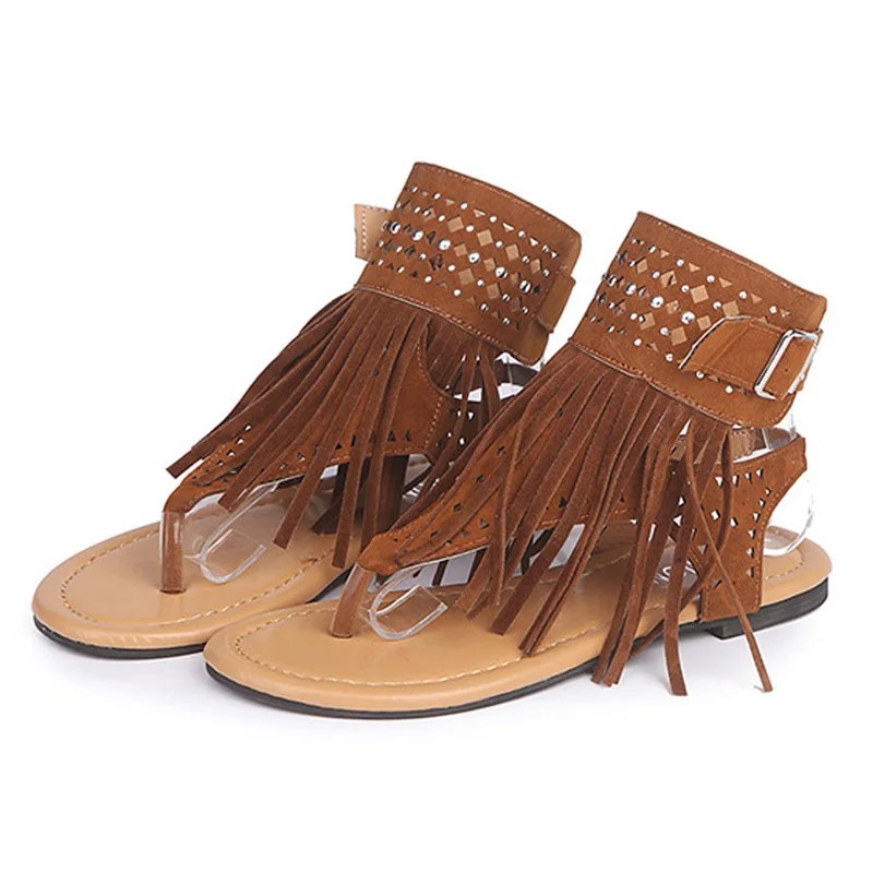 Tassel Women Sandals 2019 Summer Flat Sandals Female Flip Flops Fashion Beach Shoes Plus Size Gladiator Sandals Women Shoes