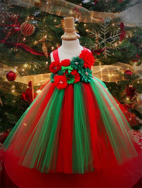 girls christmas dress christmas tree style childrens dress red and green combination suitable - Christmas Tree Dress girls christmas dress christmas tree style childrens dress red and green combination suitable - Christmas Tree Dress