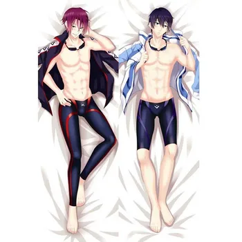 

New Japanese BL Male Anime Free! Haruka & Matsuoka RIN Throw Otaku Dakimakura Gifts Bedding Hugging Body Pillow Case 150x50 CM