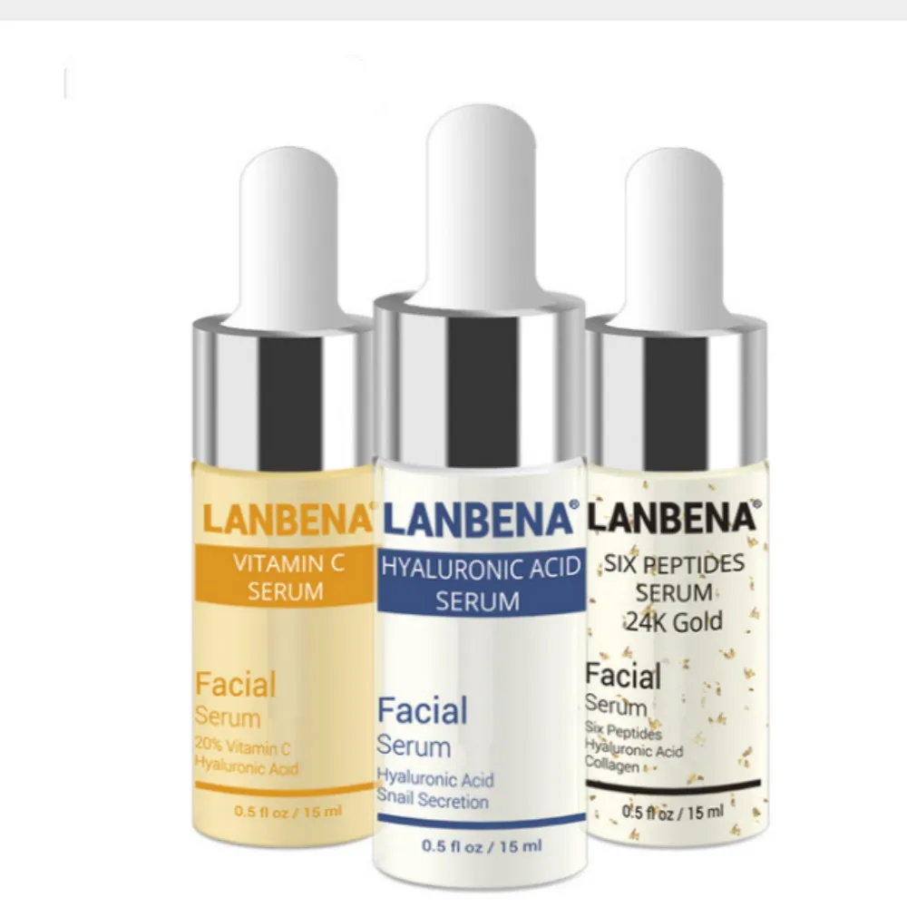 

LANBENA Vitamin C +Six Peptides Serum 24K Gold+Hyaluronic Acid Serum Anti Aging Wrinkle Moisturizing Whitening Skin care