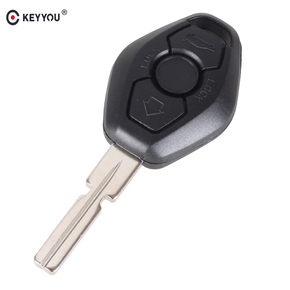 

KEYYOU 3 Button Fob Car Key Shell Remote Key Replacement Case For BMW 3 5 7 SERIES Z3 Z4 X3 X5 M5 325i E38 E39 E46
