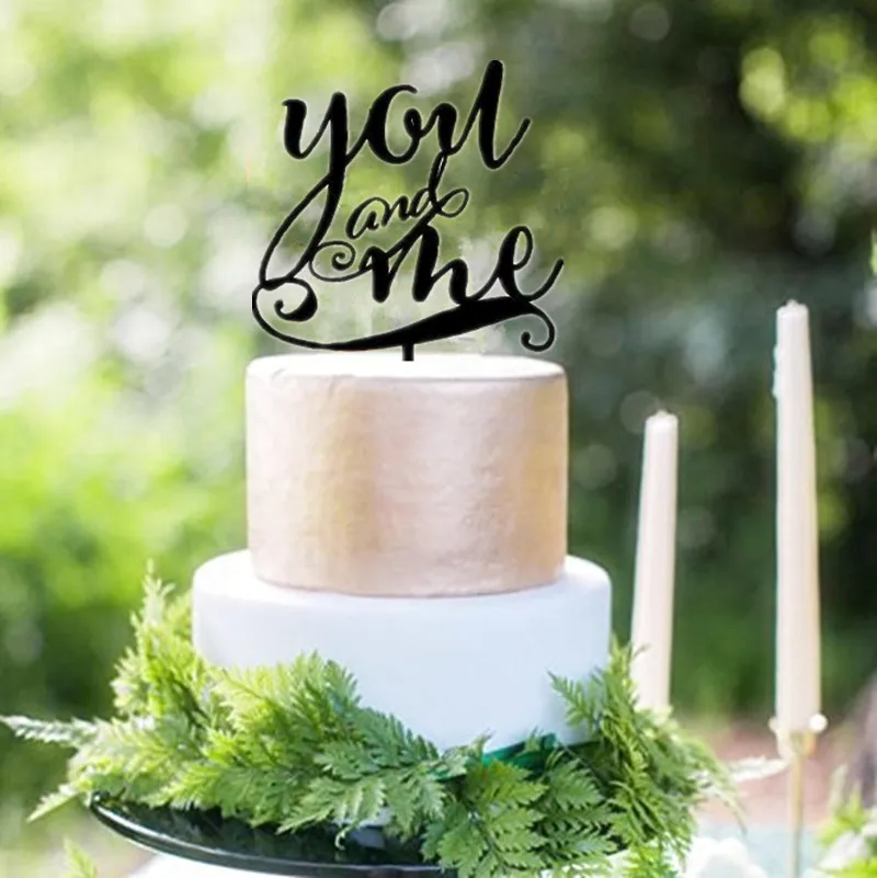 Фото Black Acrylic " You and Me Wedding Cake Topper Birthday / Anniversary Toppers for party Decorating | Дом и сад