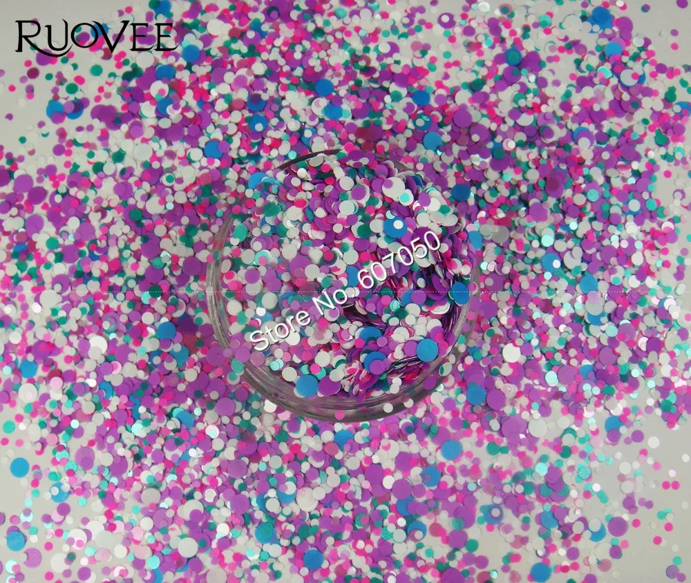 A7-Mixed цвета круглые точки блестки Spangle формы для дизайна ногтей Блестки для рукоделия украшения и макияж