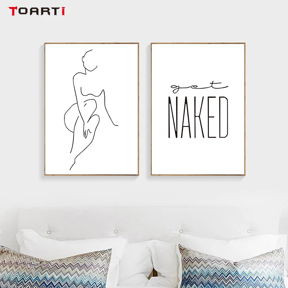 Сексуальная женщина тело плакат печать получить голые цитаты холст живопись современный абстрактный минималистичный искусство для гостиной ванная комната украшение дома