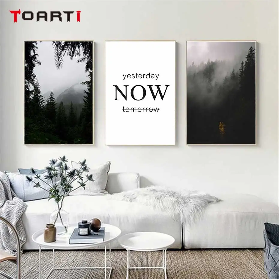 Nordic Poster Modern Wall Art Canvas Painting Mountain Pictures On The Wall  Life Quotes Living Room Bedroom Home Decor Artwork (1)