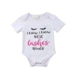 Симпатичные 2018 младенческой Одежда для новорожденных девочек и малышей Изделие из хлопка с короткими рукавами боди наряды одежда летние