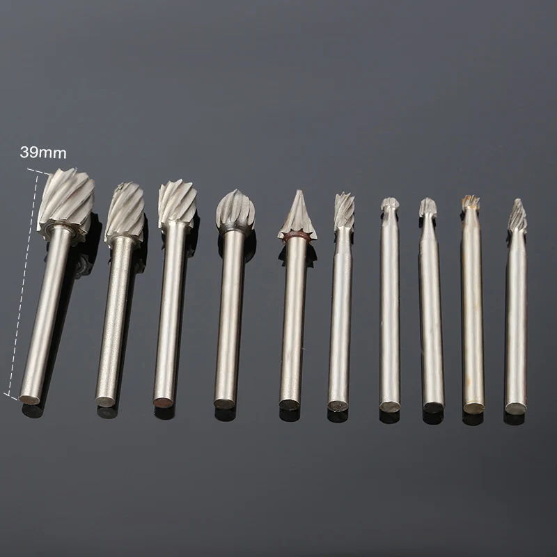 

10pcs Rotating Burr Wood Carving File File Bit Wood Rotary File Woodworking Woodworking Milling Cutter Wood Engraving Flower Cut