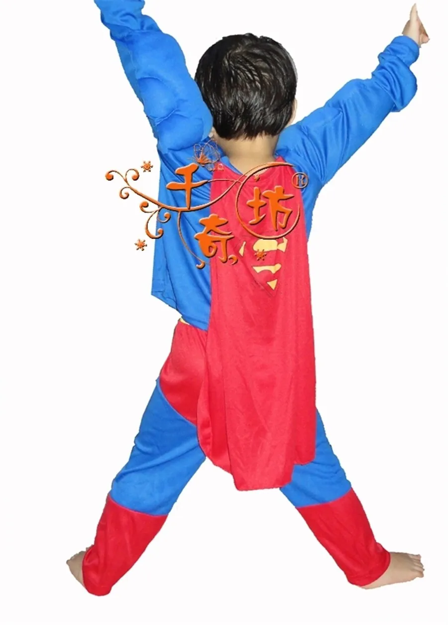 Супер герой утепленный костюм с человеком-пауком, Бэтменом и Суперменом Костюмы День защиты детей партия Хэллоуин Обувь для мальчиков Обувь для девочек Наряжаться Косплэй ткань